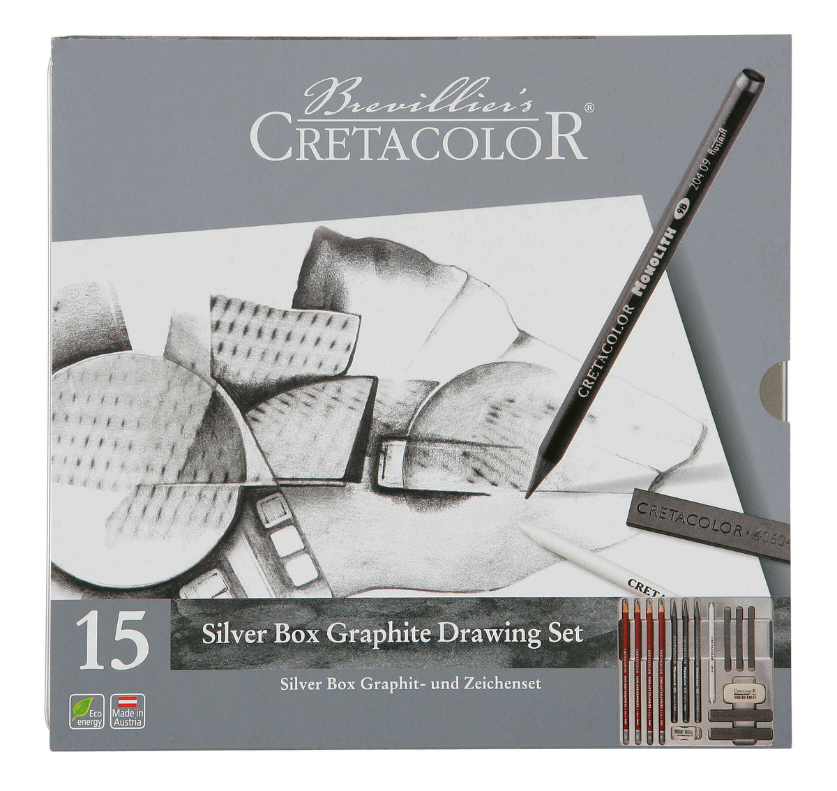 Cretacolor Silver Tin Graphite Drawing Set Of 15 Pcs
