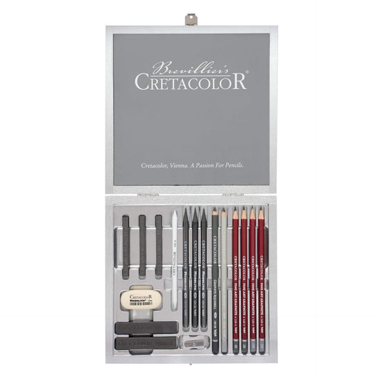 Cretacolor Silver Box Graphite Drawing Set Of 17 Pcs